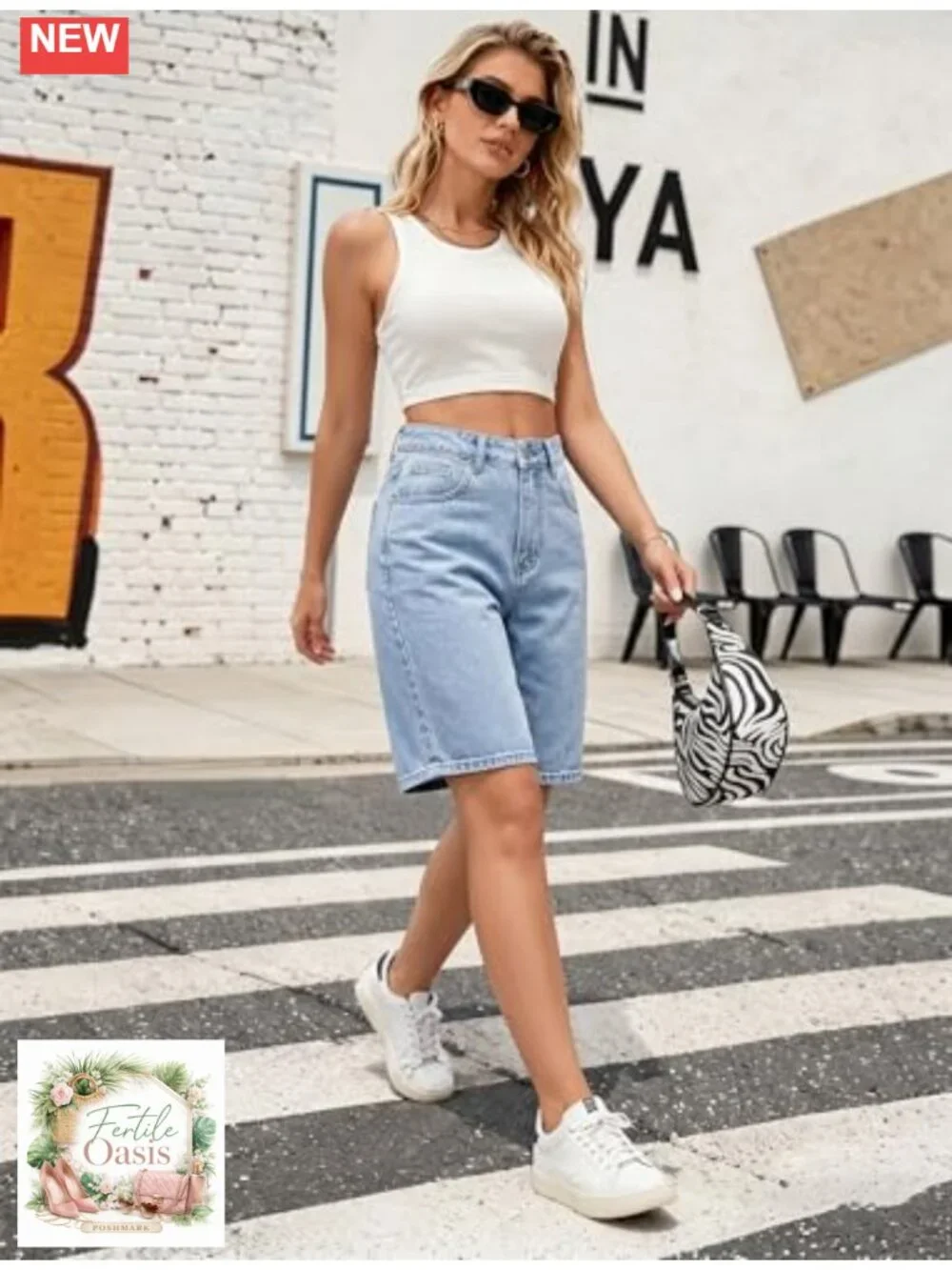 Baggy Wide Leg Long Bermuda Denim Shorts for Women Y2K Streetwear with Pockets